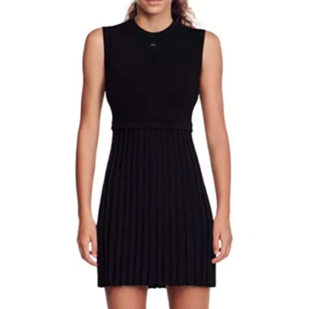 Sandro Scorpion Pleat Skirt Dress